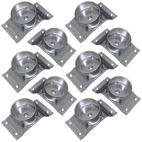 Kit 10 Chapinhas Chapa Inclinada 10º com Tubo Fixação Pés Palito Rosca 5/16 Zincada