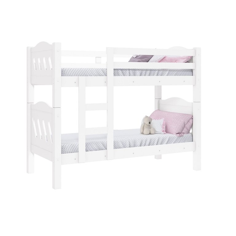 Cama Beliche Solteiro Perola Versátil Camas Fênix - Branco