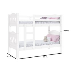 Cama Beliche Solteiro Perola Versátil Camas Fênix - Branco - 2