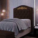 Ver imagem 6 de Cabeceira Cama Box Solteiro 90Cm Corano Marrom Escuro