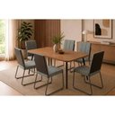 Ver imagem 1 de Mesa Sala Jantar Stellar 160cm+6 Cadeiras Nina Preto Carraro