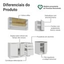 Ver imagem 4 de Armário de Cozinha Compacta 180 X 60 cm Branco/Branco Veludo Lux Madesa 05