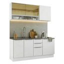 Ver imagem 2 de Armário de Cozinha Compacta 180 X 60 cm Branco/Branco Veludo Lux Madesa 05