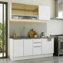 Ver imagem 1 de Armário de Cozinha Compacta 180 X 60 cm Branco/Branco Veludo Lux Madesa 05