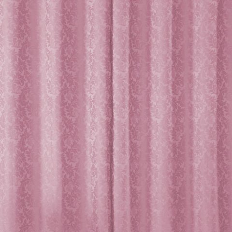 Cortina Sala Jacquard 2.80m X 1.70m Semi Blackout Requinte Varão Simples:Rosa