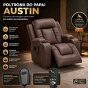 Ver imagem 7 de Poltrona do Papai Lift Sala de Estar Reclinável Retrátil Austin Manual Aquecimento Massagem PU Marro