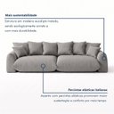 Ver imagem 4 de Sofá Cama Modular Orgânico Retrátil 4 Lugares Base Madeira Maciça 290cm Marrocos