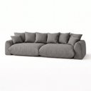 Ver imagem 2 de Sofá Cama Modular Orgânico Retrátil 4 Lugares Base Madeira Maciça 290cm Marrocos