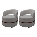 Ver imagem 1 de Conjunto 2 Poltronas Decorativa Luana Estofada Sala em Linho Cor: Cinza