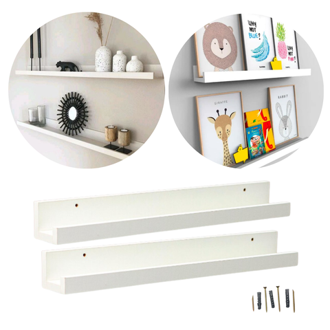 Kit 2 Prateleira Mdf Quadro Livro Tempero Enfeite Decoração