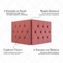 Ver imagem 3 de Cabeceira Elisa Solteiro Estofada Suede Capitonê Design Elegante Conforto para Quarto - Rosa