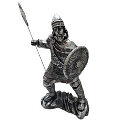 Estatueta Guerreiro Medieval Cor Prata 37cm Utilidade Criativa Samurai - 3