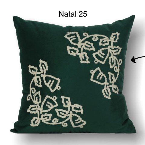 Almofada Natal 50x50 Suede Verde Escuro 25 Toque de Arte