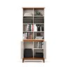 Estante para Livros Livreiro com 2 Portas e Nichos Prateleiras Off White / Freijó - 3