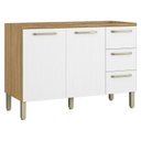 Ver imagem 1 de Balcão de Pia Ametista 2 Portas 3 Gavetas 120 Cm Freijó Supremo - Kits Paraná