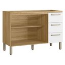 Ver imagem 2 de Balcão de Pia Ametista 2 Portas 3 Gavetas 120 Cm Freijó Supremo - Kits Paraná