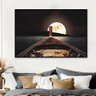 Quadro Decorativo Paisagem Luar com Moldura Caixa de 3cm de Profundidade 100x70cm - 2