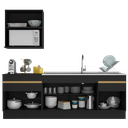 Ver imagem 6 de Cozinha Compacta com Rodapé Veneza Multimóveis Mp2110 com Armário e Balcão Preta