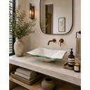 Ver imagem 2 de Cuba Sobrepor Banheiro Vidro Off White Grande 44cm
