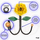 Ver imagem 3 de Cabideiro de Parede Cabide para Roupas 2 Ganchos Flor Amarela