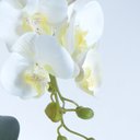 Ver imagem 2 de Arranjo 6 Orquídeas Artificiais Brancas Em Vaso Cobre