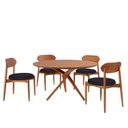 Ver imagem 2 de Conjunto Sala de Jantar Mesa 135cm Tampo Redondo Laminado e 4 Cadeiras Hope