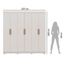 Ver imagem 4 de Guarda-Roupa Casal 6 Portas 2 Gavetas 100% MDF Sevilha Off White/Nevaska