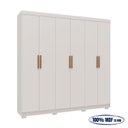 Ver imagem 5 de Guarda-Roupa Casal 6 Portas 2 Gavetas 100% MDF Sevilha Off White/Nevaska