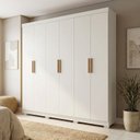 Ver imagem 1 de Guarda-Roupa Casal 6 Portas 2 Gavetas 100% MDF Sevilha Off White/Nevaska