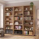 Ver imagem 1 de Kit 3 Estantes Organizadoras para Livros 5 Prateleiras Marrom Freijó Office 181,5x188cm