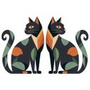 Ver imagem 1 de Adesivo de Parede - Gatos Dekalque Adesivo Adesivo de Parede Recortado 98x65
