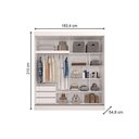 Ver imagem 3 de Guarda Roupa 2 Portas de Correr (1 C/ Espelho) e 8 Gavetas Ilheus Branco - Panan