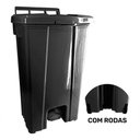 Ver imagem 1 de Lixeira 100 Litros com Roda e Pedal Cor Preto
