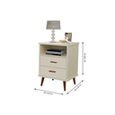 Ver imagem 4 de Kit 2 Mesa de Cabeceira 2 Gavetas com Pés Palitos - Itália - Cm - Off White