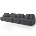 Ver imagem 6 de Sofá 5 Lugares para Sala de Estar Living 388cm Arlo F04 Veludo Grafite - Lyam Decor