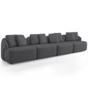 Ver imagem 2 de Sofá 5 Lugares para Sala de Estar Living 388cm Arlo F04 Veludo Grafite - Lyam Decor