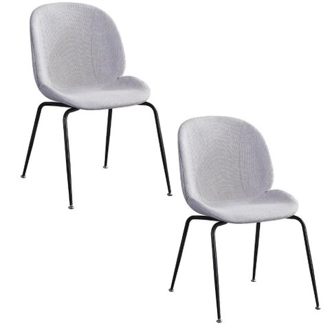 Cadeiras Sala de Jantar com Estofado Linho ou Courino 2 Un Cor:preto
