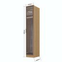 Ver imagem 2 de Guarda Roupa Ravi em Mdf 41x232,2cm 1 Porta Reflecta Olmo 1138