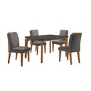 Ver imagem 2 de Conjunto Sala de Jantar Mesa Liz 120cm Mdf Canto Copo e 4 Cadeiras Athenas Moderna