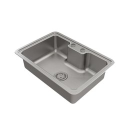 Cuba de Sobrepor ou Embutir Docol Massima 68x48x20 Cm em Aço Inox Escovado com Válvula - 1