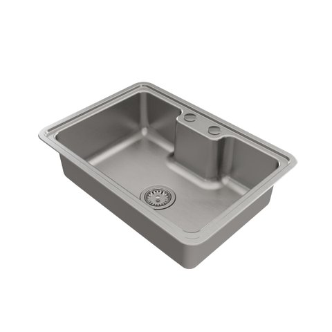 Cuba de Sobrepor ou Embutir Docol Massima 68x48x20 Cm em Aço Inox Escovado com Válvula