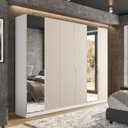 Ver imagem 1 de Guarda Roupa Casal 6 Portas e 4 Gavetas com Espelho 240848 Linha Porto Politorno Móveis