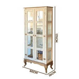 Cristaleira Madeira Maciça e Aparador Rústico Branco Garapa D230 D113vl Shop Jm - 3