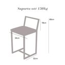 Ver imagem 3 de Conjunto Mesa Vidro 4 Cadeiras Pequena Estofado Industrial Black