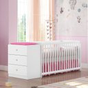 Ver imagem 5 de Quarto Do Bebê com Berço e Cômoda Gaveteiro Branco Baby