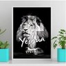 Quadro Decorativo Leão YESHUA 24x18cm - com vidro:Madeira preta - 2