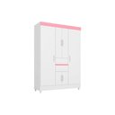 Ver imagem 1 de Guarda Roupa Solteiro 6 Portas e 2 Gavetas Ecom Ii Branco/rosa - Demóbile