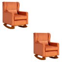 Ver imagem 1 de Kit 2 Poltrona Aurora Balanço Vovo Veludo Terracota - Fm