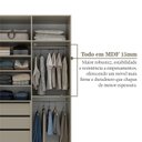 Ver imagem 5 de Guarda-Roupa Solteiro 2 Portas 100% MDF Marsala Bege/Panna