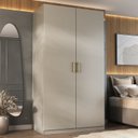 Ver imagem 1 de Guarda-Roupa Solteiro 2 Portas 100% MDF Marsala Bege/Panna